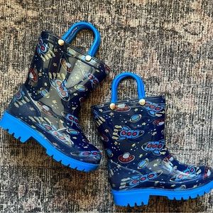 Space toddler rain boots